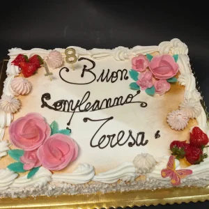Torta-di-compleanno- elegante- per Teresa-pasticceria-saint-honore-orosei-